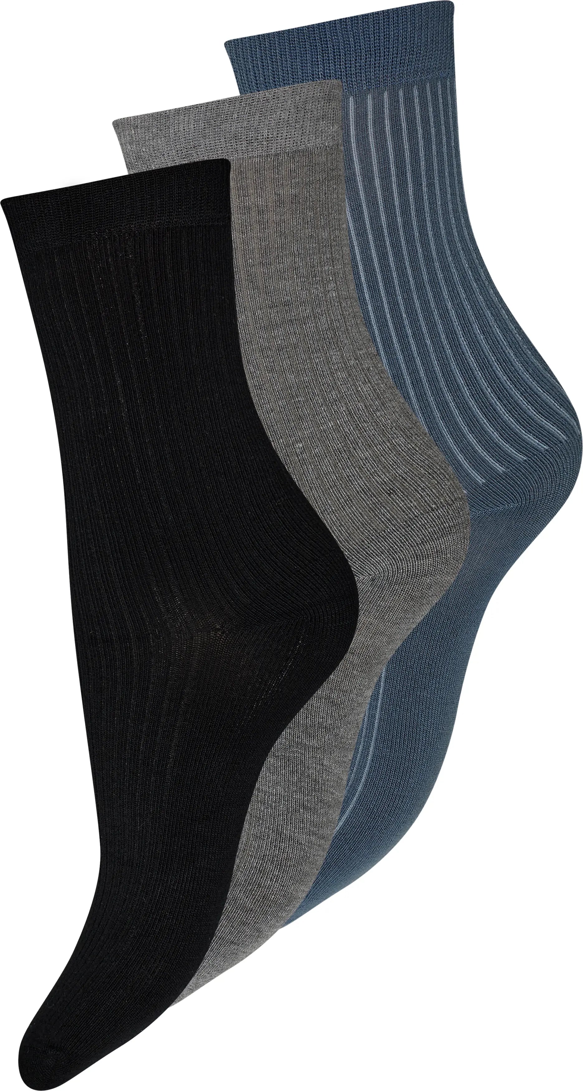 DECOY 3-pack ankle sock bamboo-Multicolour