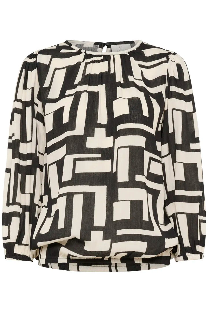 KAlorina Amber Blouse-Black/White Graphic