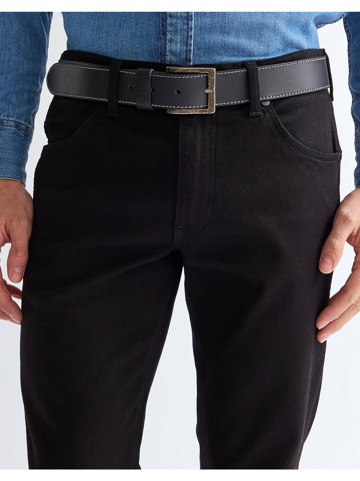 Wrangler Belti Stiched, Svartur