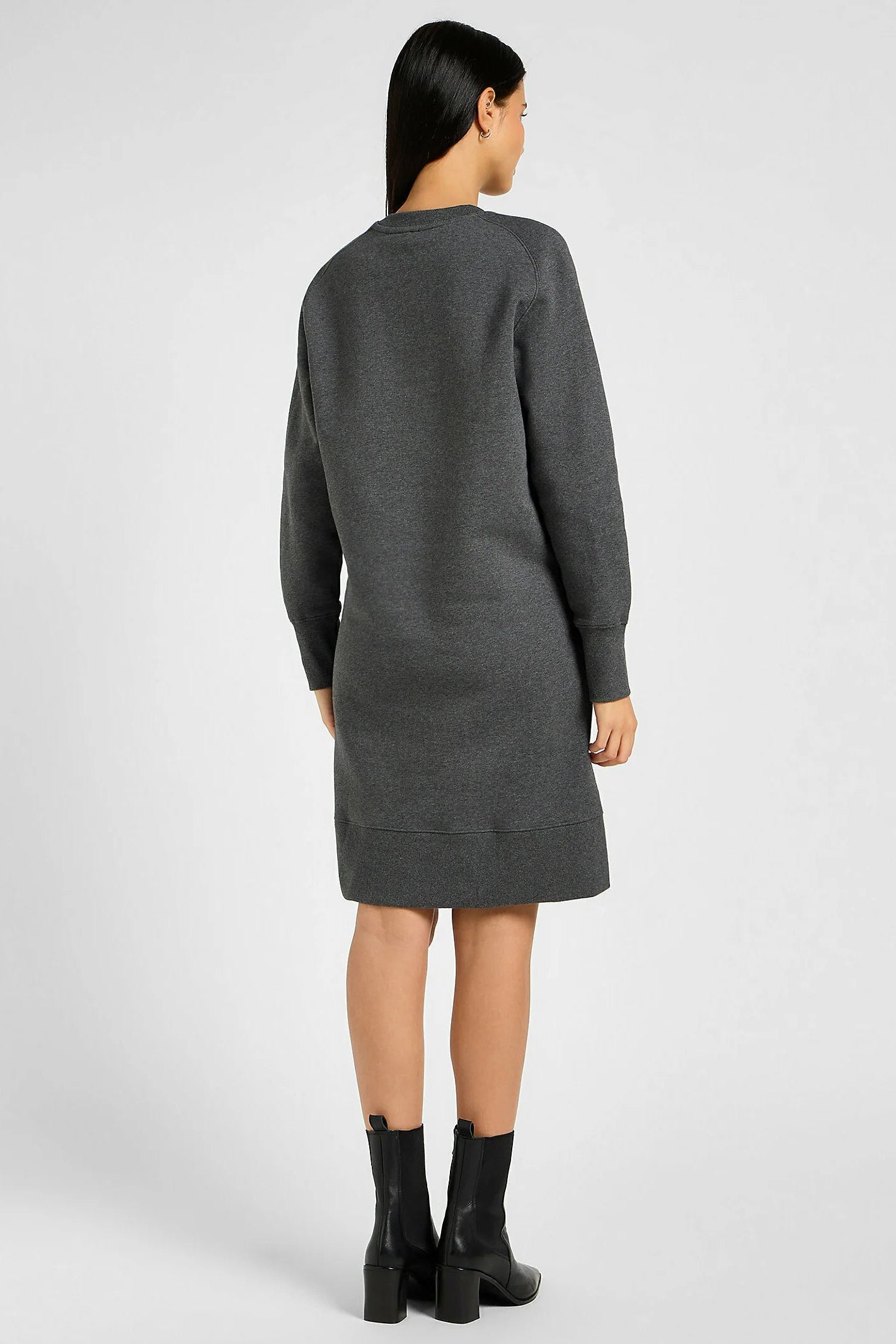 RAGLAN SWEATSHIRT DRESS CHARCOAL HE