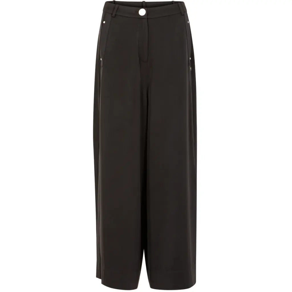 Shiny wide pants - Petra fit-Black