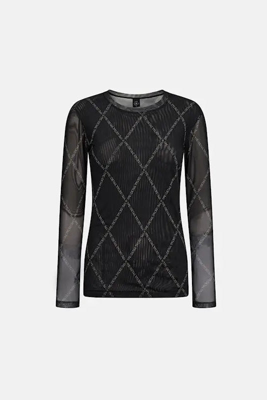 HYPETHEDETAiL blússa með svörtu prenti
