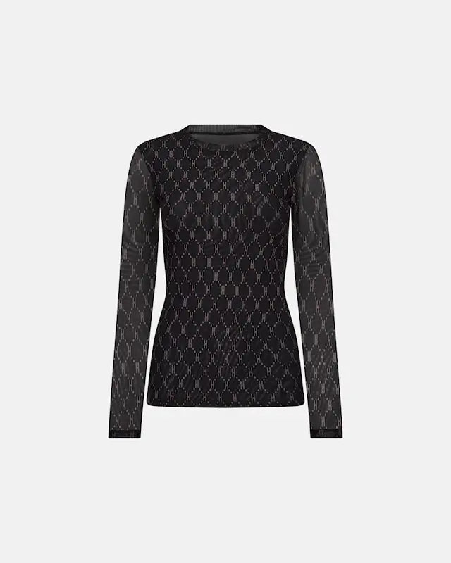 HYPETHEDETAiL mesh blouse (Black)