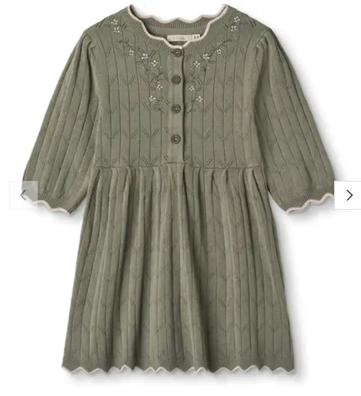 FLIINK - SUNNY EMBROIDERED 3/4 KNIT DRES (VERTIVER)