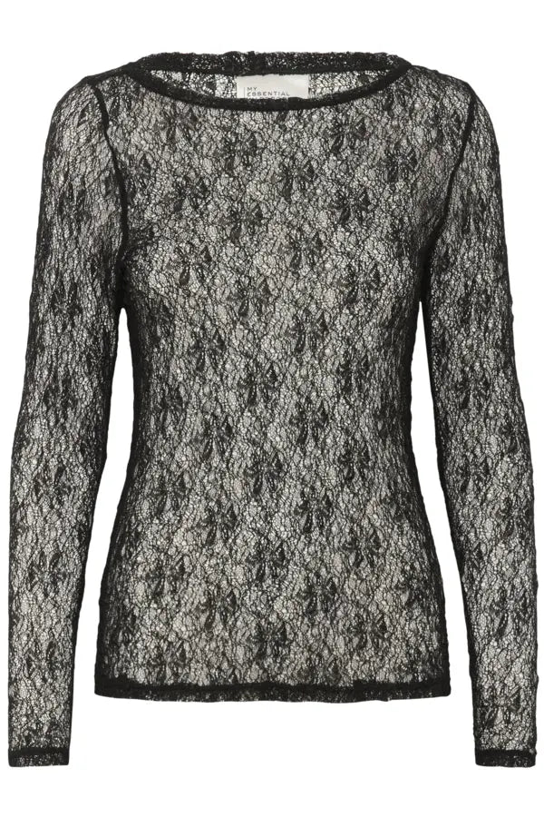 MWRita Boatneck LS Blouse-Black