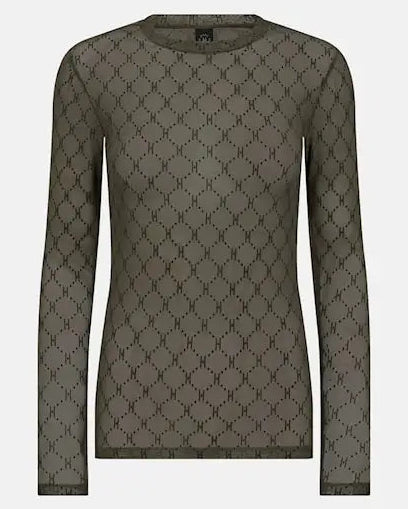 HYPETHEDETAiL mesh blouse sheer long-sleeve lightweight fashion top for women