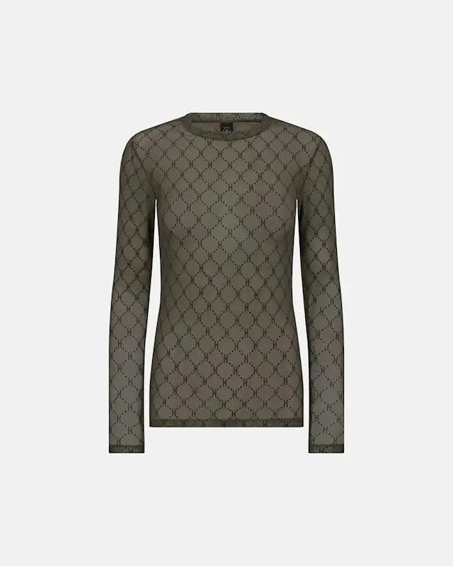 HYPETHEDETAiL mesh blouse-Green