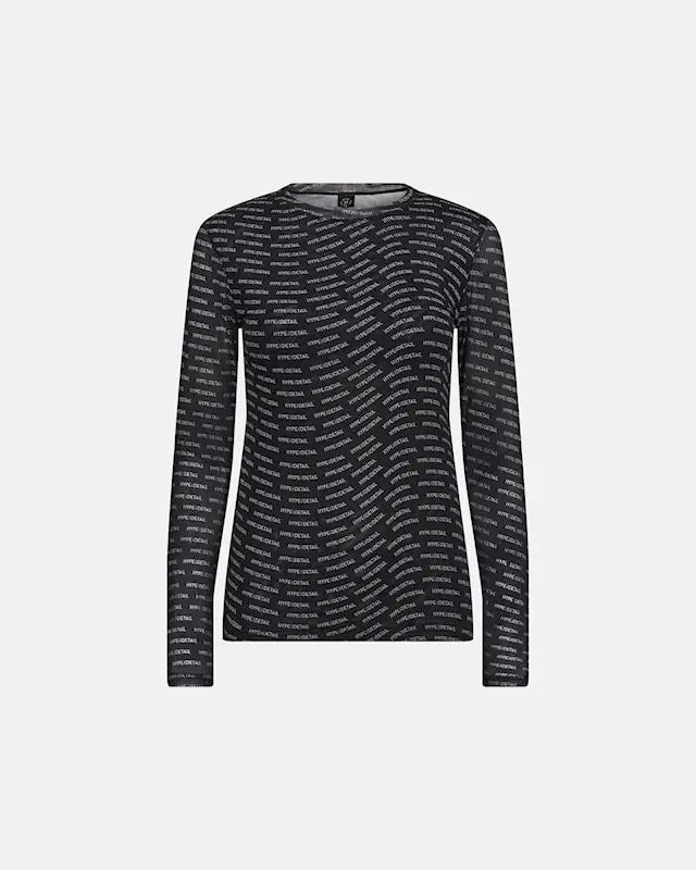 HYPETHEDETAiL blouse w/print (Black)