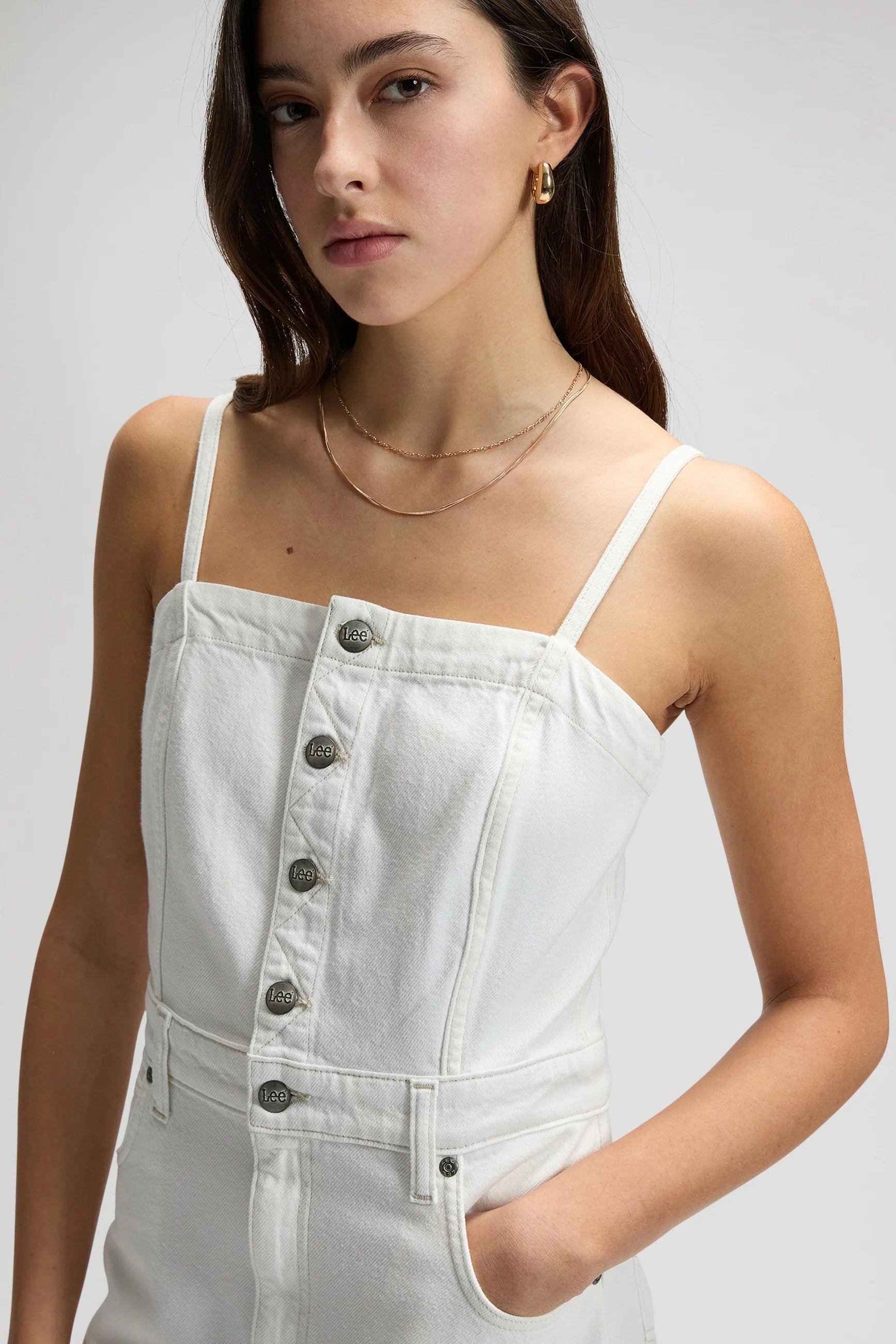 SLIM MAXI DENIM Kjóll
