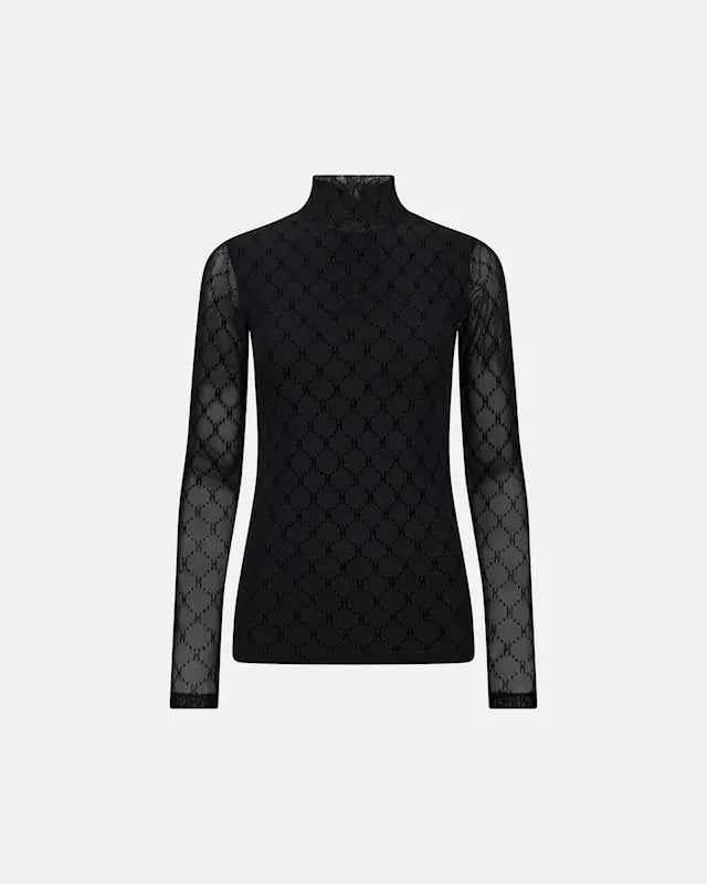 HYPETHEDETAiL mesh high neck-Black