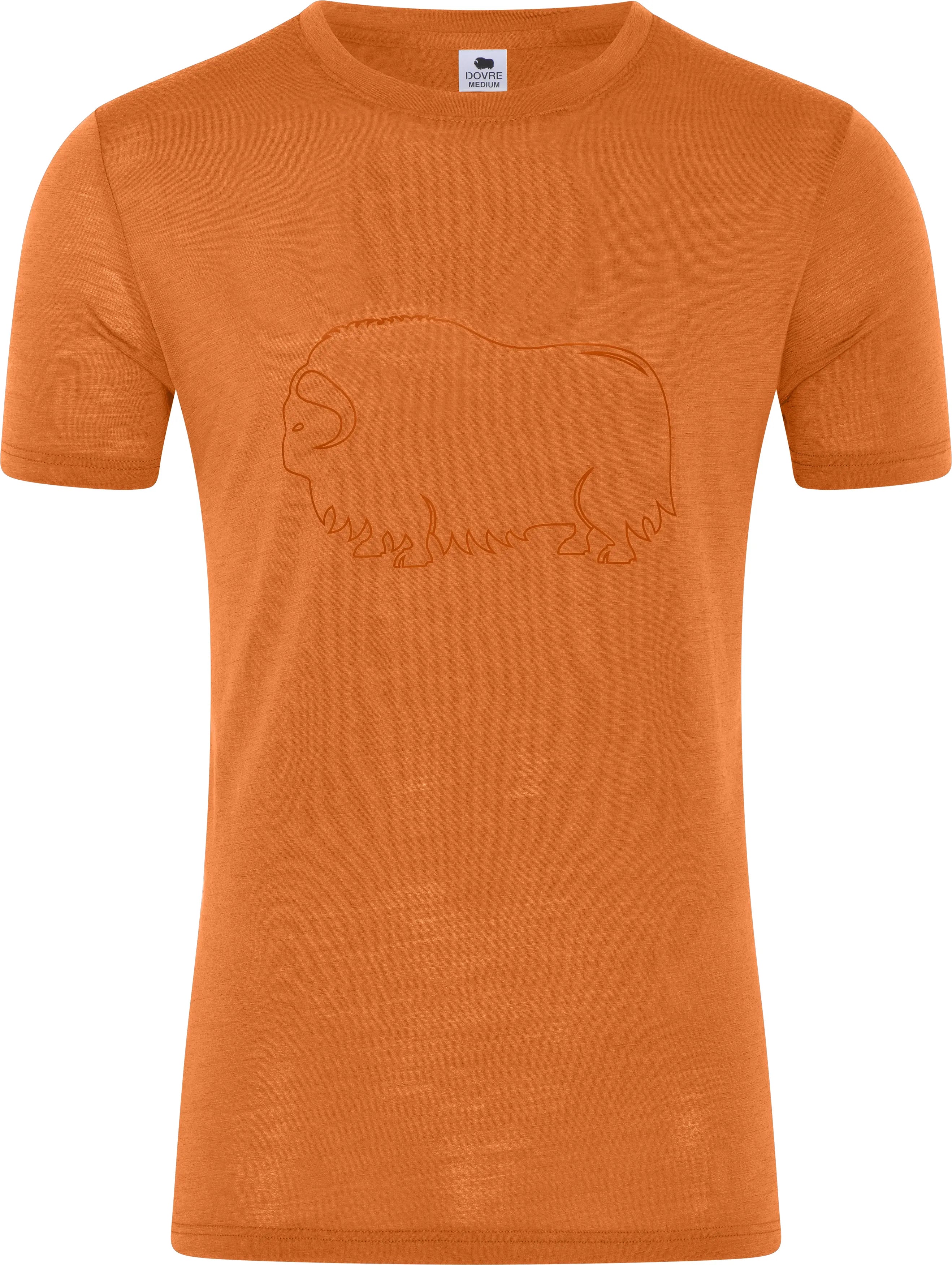 DOVRE Mens Wool Light T-Shirt 140g (LogoOrange)