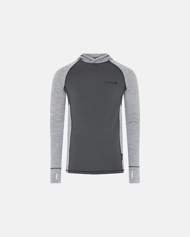 DOVRE Mens Wool LS Shirt Hood (Grey)