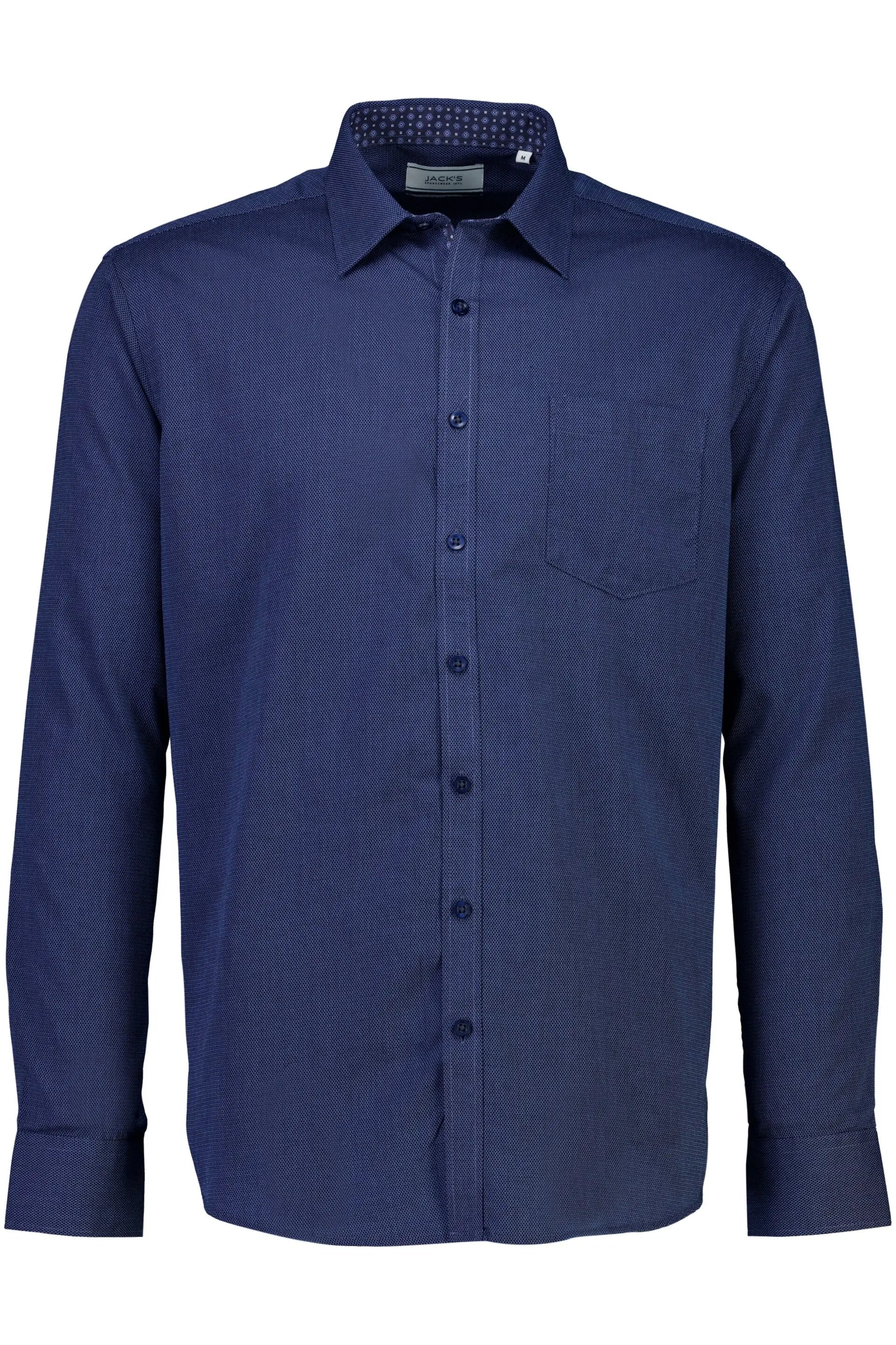 Structure cotton blend shirt box long sleeve - comfort fit casual everyday style