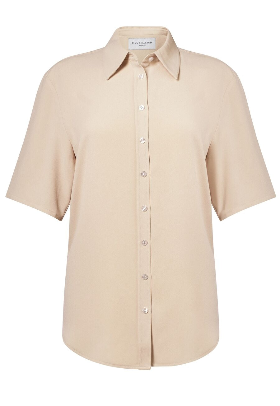 Brook Taverner Blússa Garda Crepe, Putty