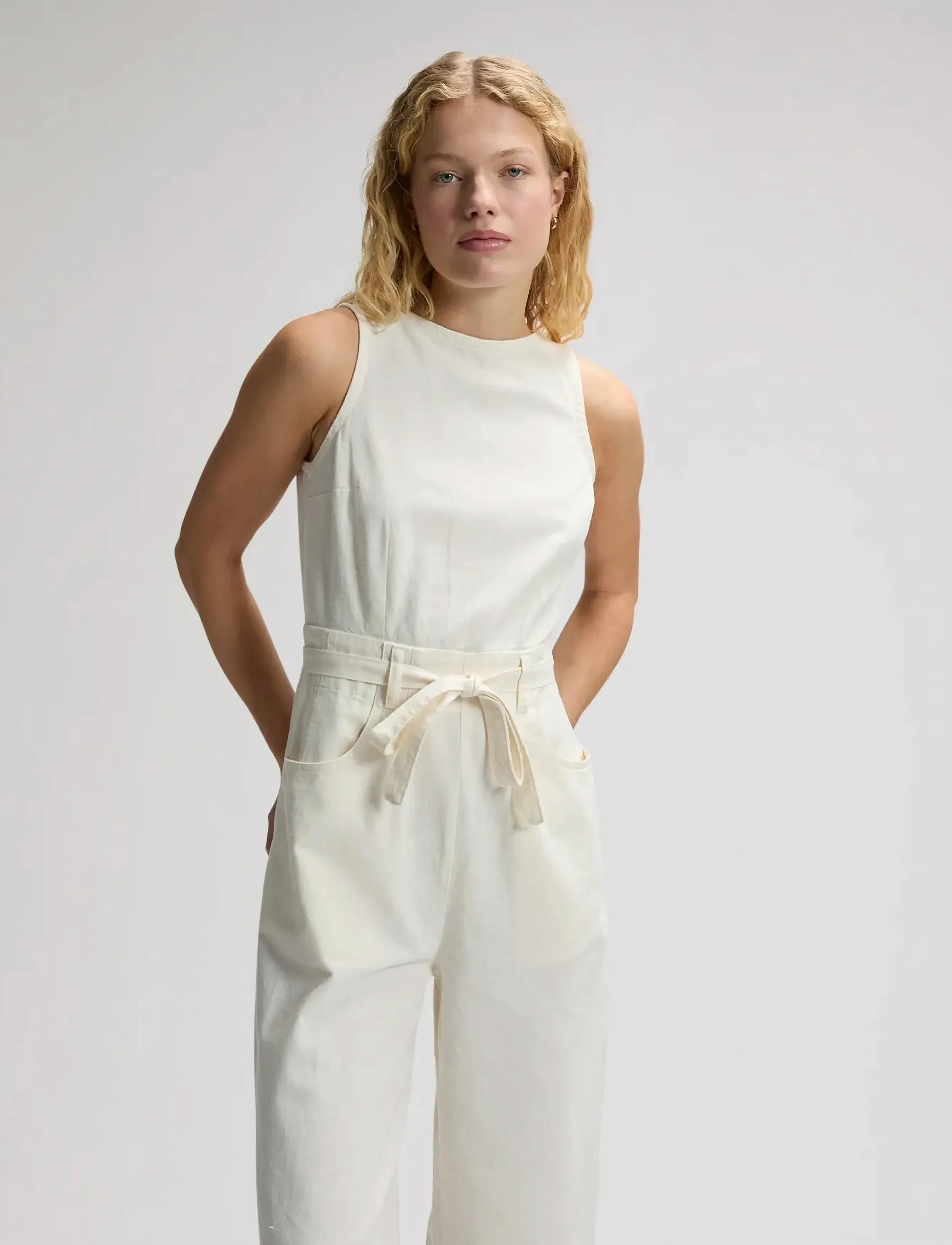 BOATNECK JUMPSUIT NATURAL Samfestingur