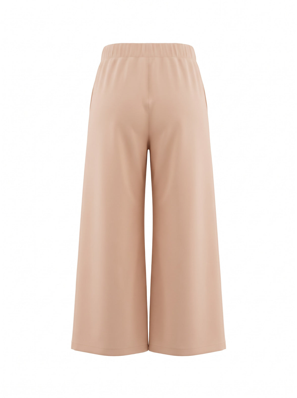 Girls' wide-leg cotton trousers with an elastic waistband