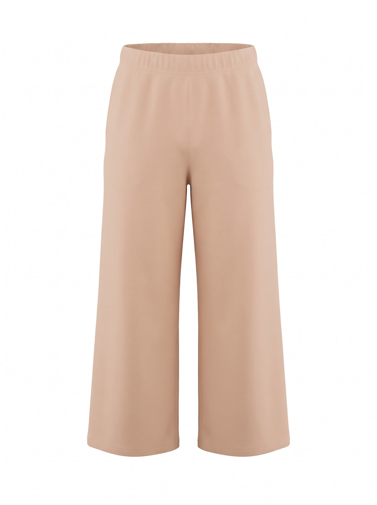 Girls' wide-leg cotton trousers with an elastic waistband