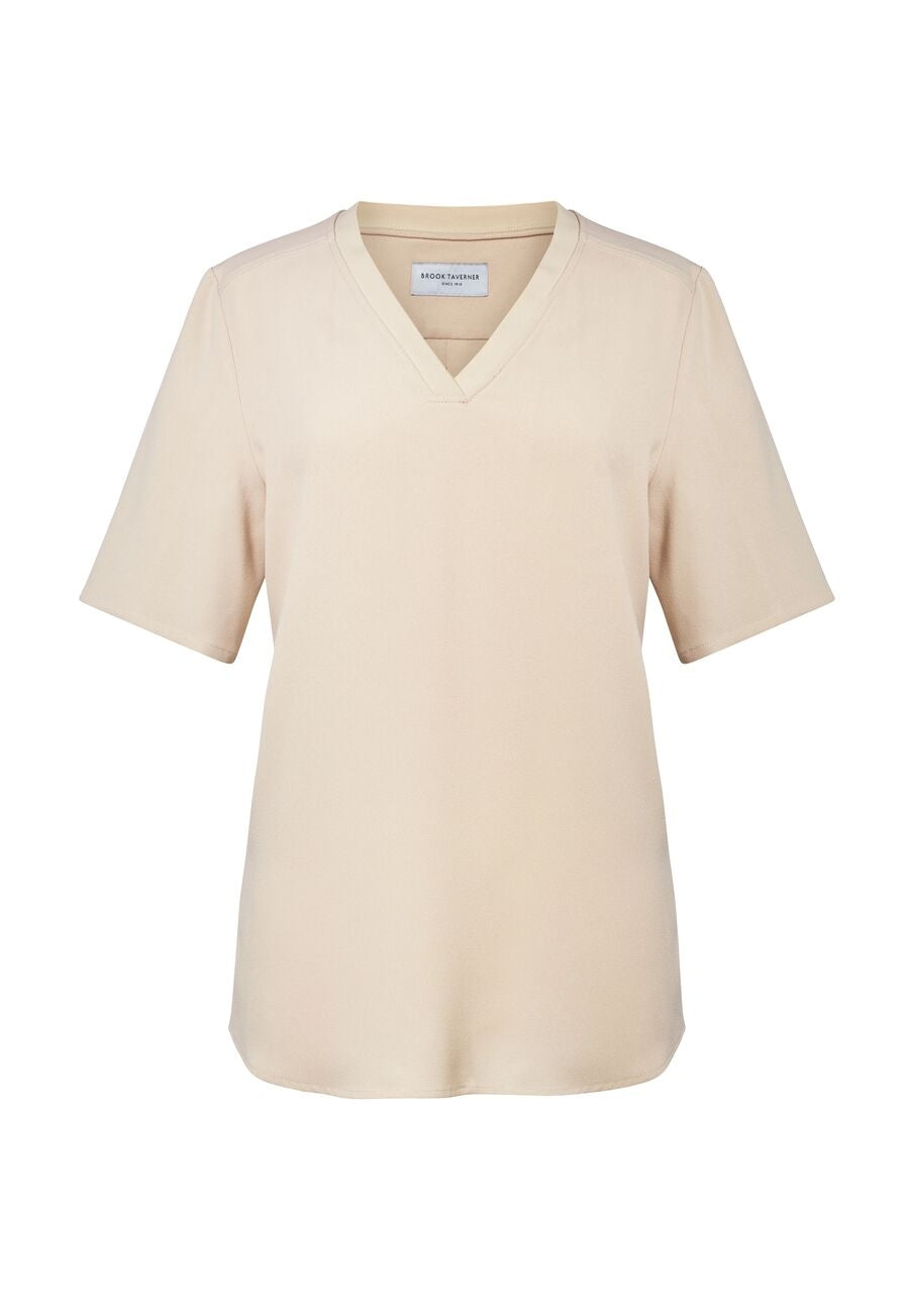 Brook Taverner Blússa Varenna Crepe, Putty